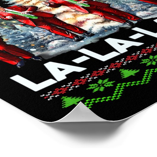 Mega La La Donald Trump Potus 47 Lelijke Kerst Poster (Hoek)