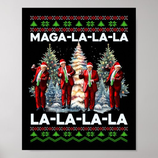 Mega La La Donald Trump Potus 47 Lelijke Kerst Poster (Voorkant)