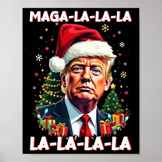 Mega La La Donald Trump Potus 47 Lelijke Kerst Poster (Voorkant)