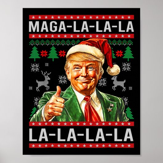 Mega La La Donald Trump Potus 47 Lelijke Kerst Poster (Voorkant)