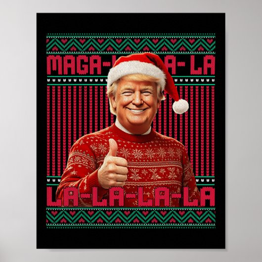 Mega La La Donald Trump Potus 47 Lelijke Kerst Poster (Voorkant)
