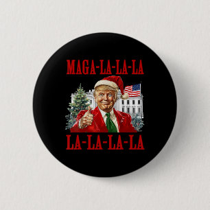 Mega La La Donald Trump Potus 47 Lelijke Kerst Ronde Button 5,7 Cm