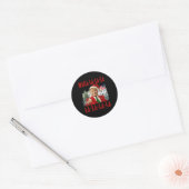Mega La La Donald Trump Potus 47 Lelijke Kerst Ronde Sticker (Envelop)