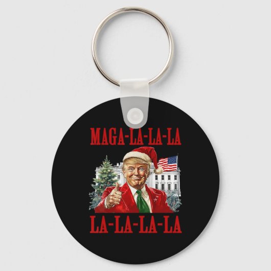 Mega La La Donald Trump Potus 47 Lelijke Kerst Sleutelhanger (Voorkant)