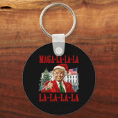 Mega La La Donald Trump Potus 47 Lelijke Kerst Sleutelhanger (Voorkant)