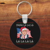 Mega La La Donald Trump Potus 47 Lelijke Kerst Sleutelhanger (Voorkant)