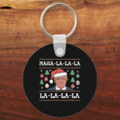 Mega La La Donald Trump Potus 47 Lelijke Kerst Sleutelhanger (Voorkant)