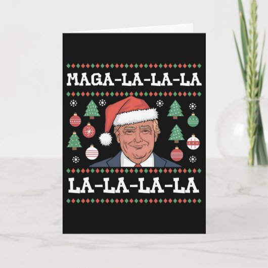 Mega La La La Donald Trump Potus 47 Lelijk Kerstfe Kaart (Voorkant)