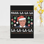 Mega La La La Donald Trump Potus 47 Lelijk Kerstfe Kaart (Gele Bloem)