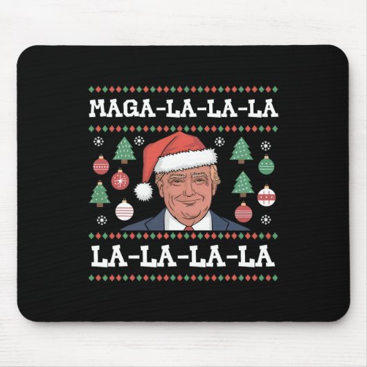 Mega La La La Donald Trump Potus 47 Lelijk Kerstfe Muismat (Voorkant)