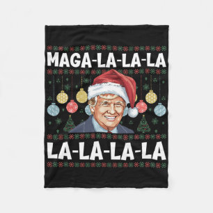 Mega La La La Donald Trump Potus 47 Lelijke Kerstm Fleece Deken