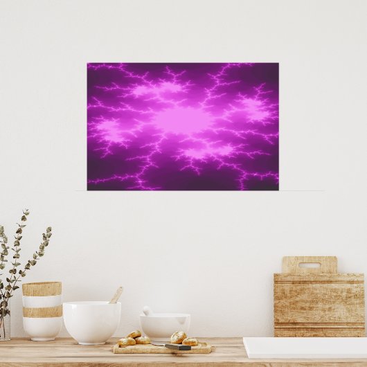 Mega Lightning Fractal Poster (Keuken)