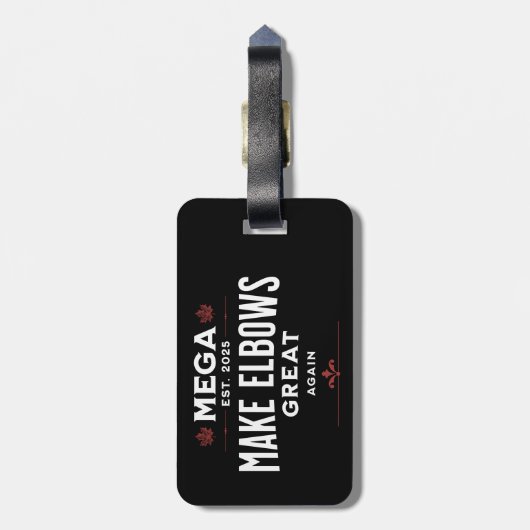 MEGA Make Elbows GREAT Again Canada Elbows UP! Bagagelabel (Achterkant verticaal)