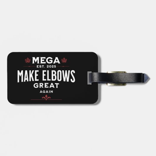MEGA Make Elbows GREAT Again Canada Elbows UP! Bagagelabel (Achterkant horizontaal)