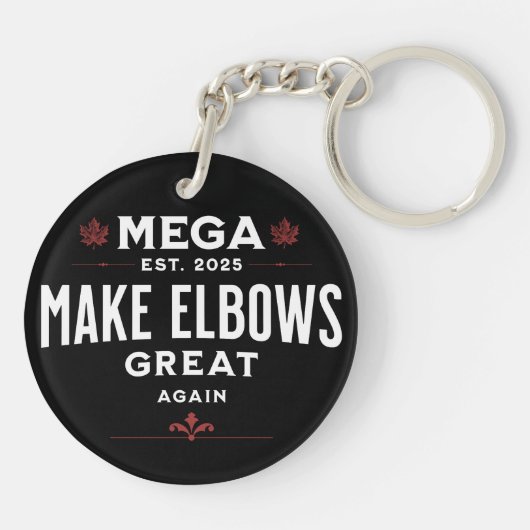 MEGA Make Elbows GREAT Again Canada Elbows UP! Sleutelhanger (Achterkant)