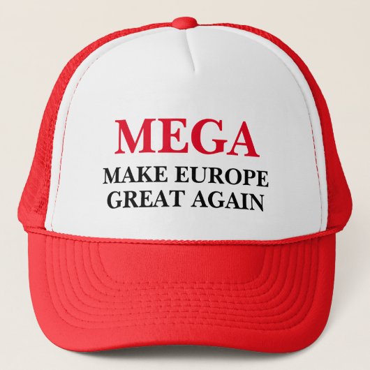 MEGA Make Europe Great Again Red Trucker Hat Pet (Voorkant)