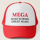 MEGA Make Europe Great Again Red Trucker Hat Trucker Pet (Voorkant)
