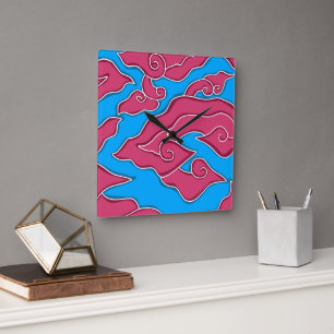 Mega Mendung Clocks Square Vierkante Klok