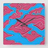 Mega Mendung Clocks Square Vierkante Klok (Voorkant)