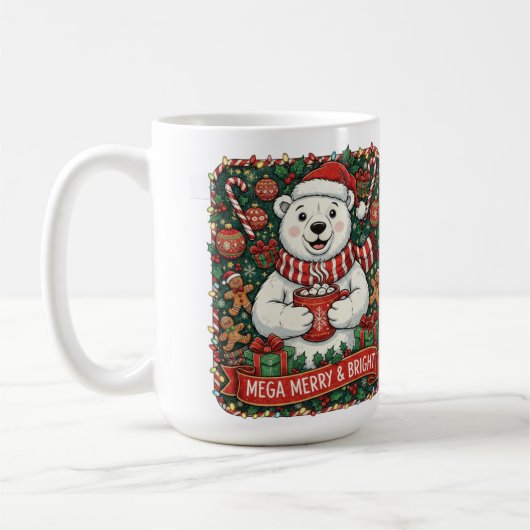 Mega Merry & Bright – Cute Christmas Bear Holiday  Koffiemok (Links)