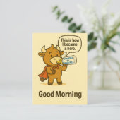 Mega Milk – Good Morning beroemd gemaakt door Bull Briefkaart (Staand voorkant)