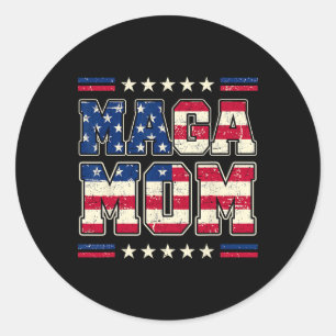 Mega Mom Patriottisch Verenigde Staten Mama Trump Ronde Sticker