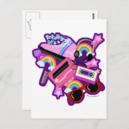 Mega Neon 80s-ontwerp Briefkaart (Voorkant / Achterkant)