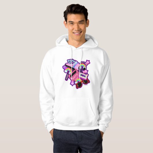 Mega Neon 80s-ontwerp Hoodie (Voorkant volledig)