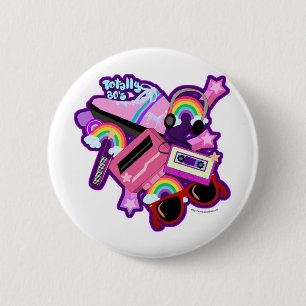 Mega Neon 80s-ontwerp Ronde Button 5,7 Cm