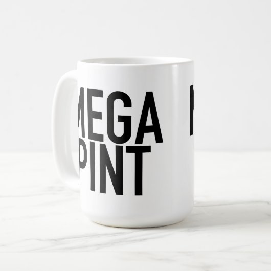 MEGA PINT-Mok Drink glazen koffiebier Koffiemok (Voorkant links)