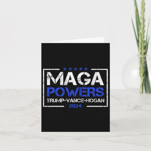 Mega Powers Trump Vance Hogan 2024 Patriottisch Gr Kaart (Voorkant)