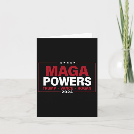 Mega Powers Trump Vance Hogan 2024 Patriottisch Gr Kaart (Voorkant)