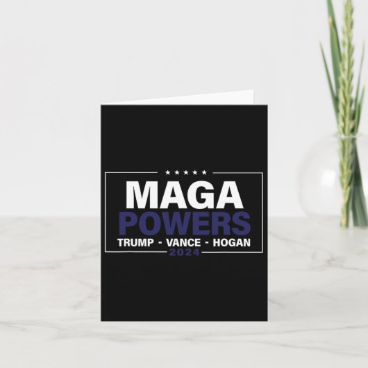Mega Powers Trump Vance Hogan 2024 Patriottisch Gr Kaart (Voorkant)