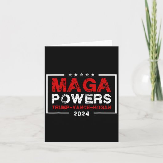 Mega Powers Trump Vance Hogan 2024 Patriottisch Gr Kaart (Voorkant)