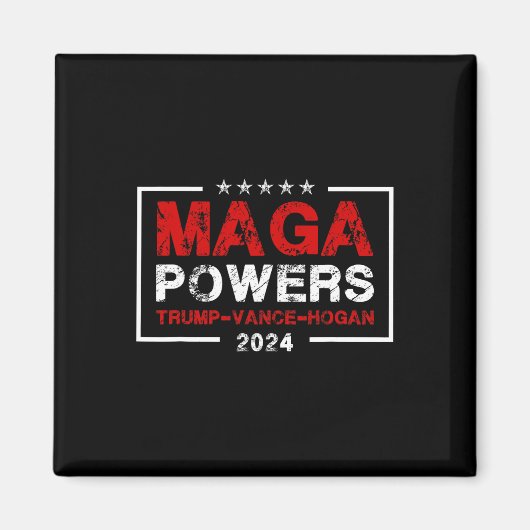 Mega Powers Trump Vance Hogan 2024 Patriottisch Gr Magneet (Voorkant)
