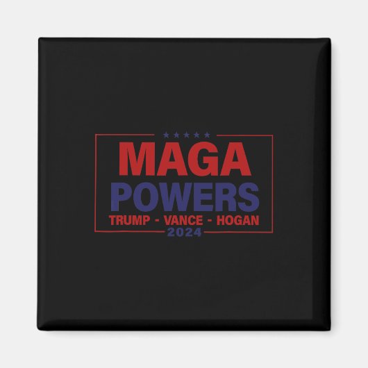 Mega Powers Trump Vance Hogan 2024 Patriottisch Gr Magneet (Voorkant)