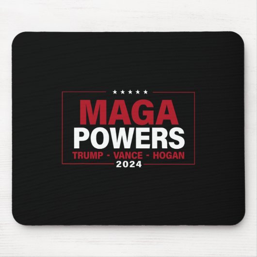 Mega Powers Trump Vance Hogan 2024 Patriottisch Gr Muismat (Voorkant)