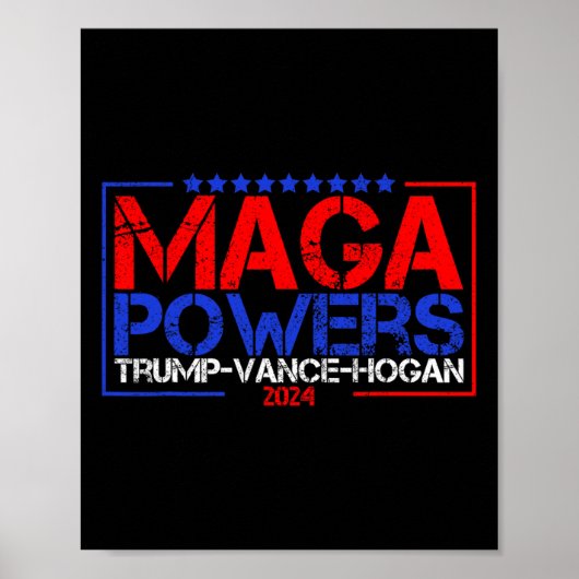 Mega Powers Trump Vance Hogan 2024 Patriottisch Gr Poster (Voorkant)