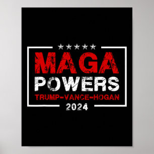 Mega Powers Trump Vance Hogan 2024 Patriottisch Gr Poster