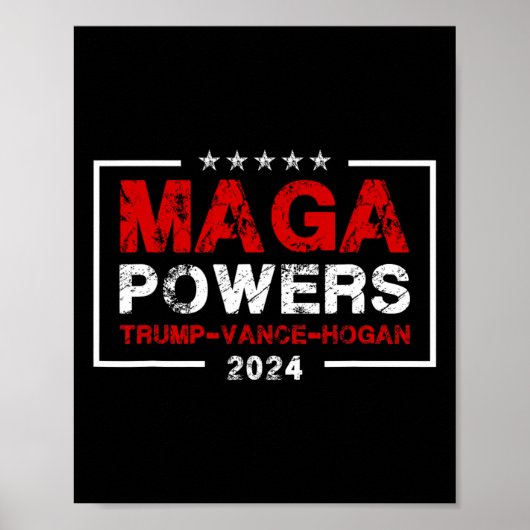 Mega Powers Trump Vance Hogan 2024 Patriottisch Gr Poster (Voorkant)