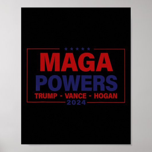 Mega Powers Trump Vance Hogan 2024 Patriottisch Gr Poster (Voorkant)