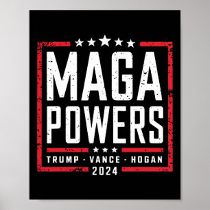 Mega Powers Trump Vance Hogan 2024 Patriottisch Gr Poster