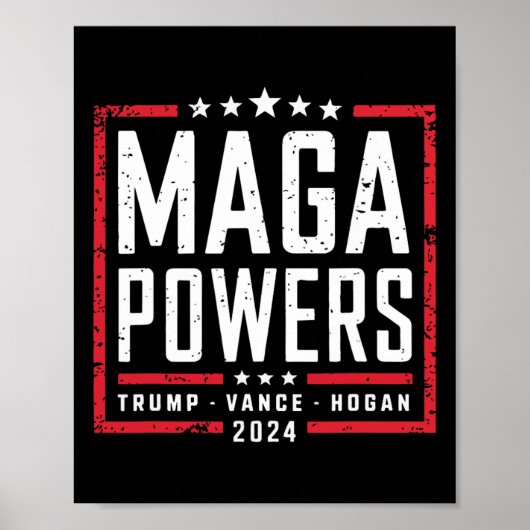 Mega Powers Trump Vance Hogan 2024 Patriottisch Gr Poster (Voorkant)