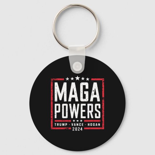 Mega Powers Trump Vance Hogan 2024 Patriottisch Gr Sleutelhanger (Voorkant)