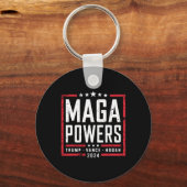 Mega Powers Trump Vance Hogan 2024 Patriottisch Gr Sleutelhanger (Voorkant)