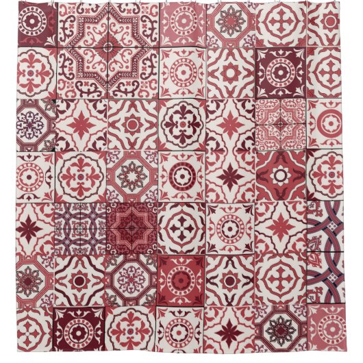 Mega prachtig Marokkaans patchwork patroon Douchegordijn (Voorkant)