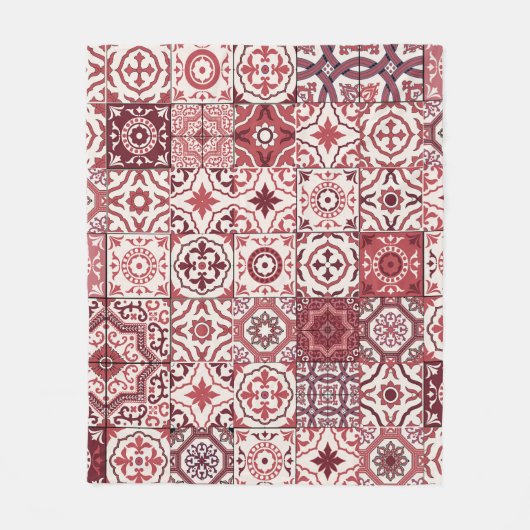Mega prachtig Marokkaans patchwork patroon Fleece Deken (Voorkant)