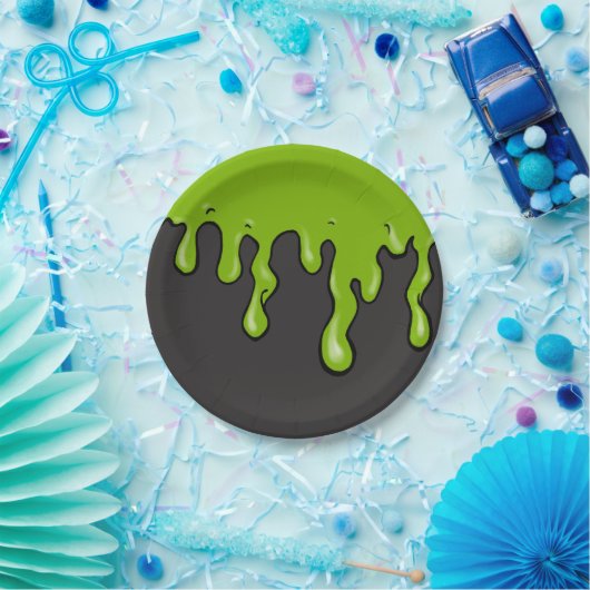 Mega Slime Drip ( compacte kleur) Papieren Bordje (Feest)