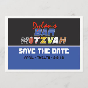 MEGA SPORTS Bar Bat Mitzvah sparen de Datum Save The Date