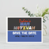 MEGA SPORTS Bar Bat Mitzvah sparen de Datum Save The Date (Staand voorkant)